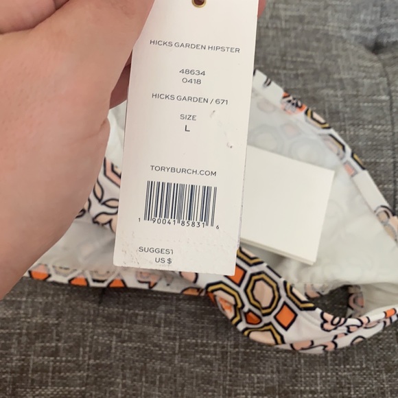 Tory Burch Hicks Garden Bikini Bottom L NWT - Picture 4 of 4